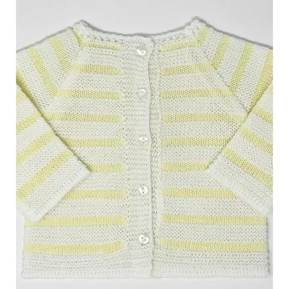 Newborn Baby Knit Outfit, Striped (Yellow) - Picture 4 of 5